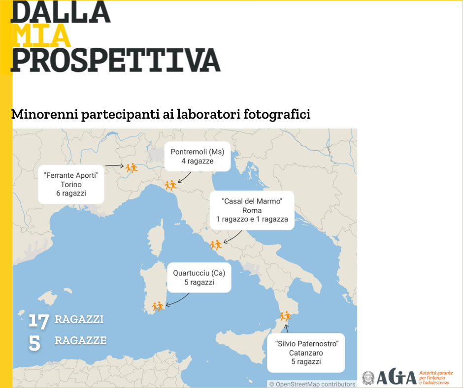 Mappa degli Ipm partecipanti al progetto Dalla mia prospettiva